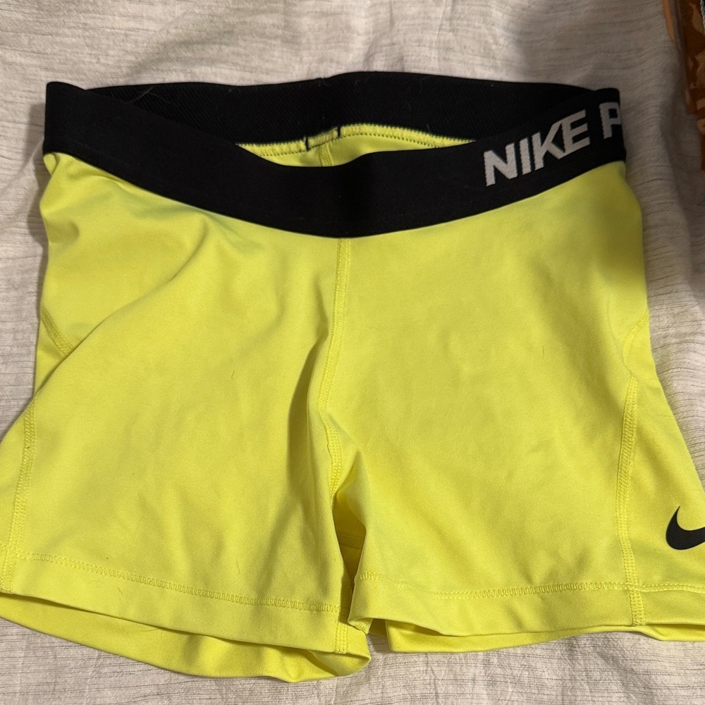 Nike Women's Bright Yellow Athletic Shorts